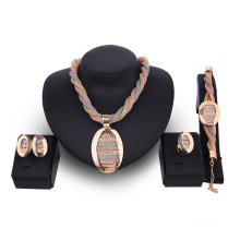 Shangjie Oem Joyas 2021 Neueste Party -Ohrring &amp; Armband &amp; Ring &amp; Halskette Schmuck Set einzigartige Mode Afrika Frauen Brautschmuck Set